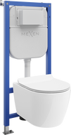 Mexen Carmen вграден комплект WC стоманен Tex E с WC чиния и седалка с плавно