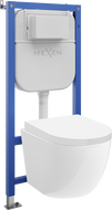 Mexen Lena вграден комплект WC пневматична стойка Tex Air E с WC чиния и забавена