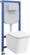 Mexen Teo подстенен комплект WC стелаж Tex E с WC чиния и бавно падаща седалка,