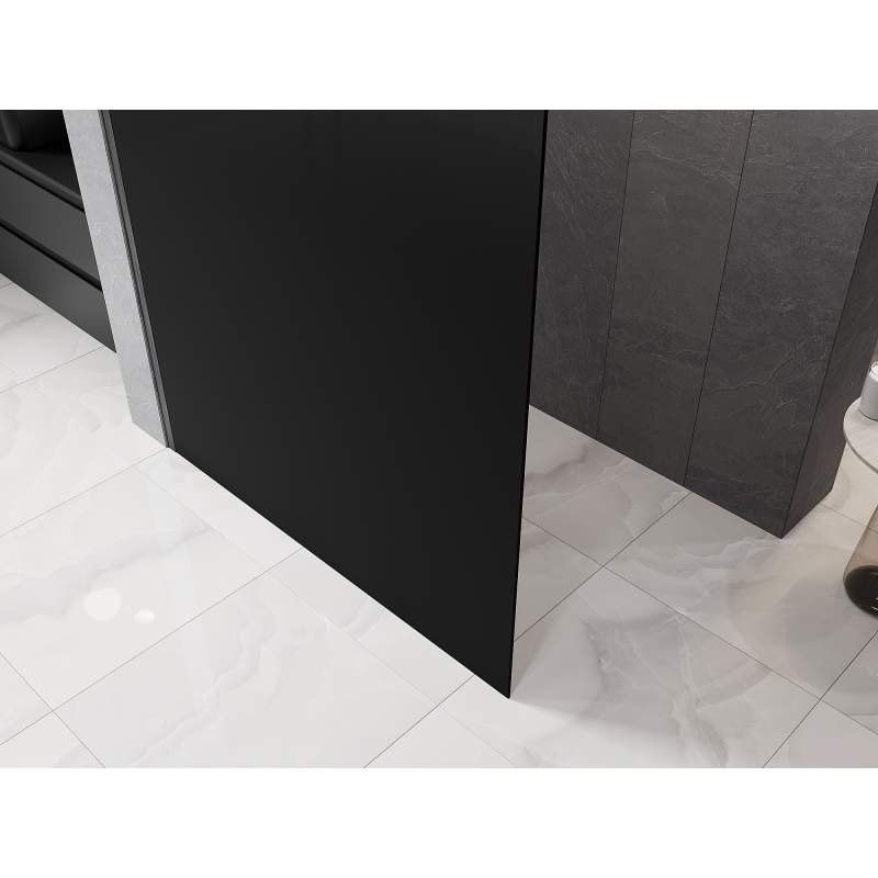 Mexen Kioto L Душ-параван Walk-in 120 x 200 см, омбре черно 8 мм, четка пушка сива