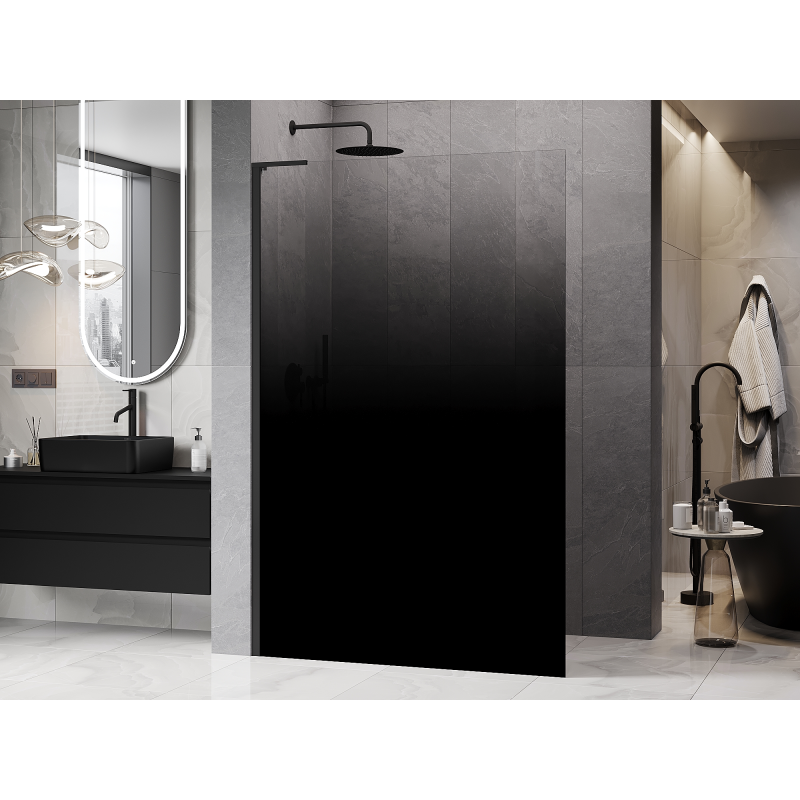 Mexen Kioto L Душ преграда Walk-in 70 x 200 см, омбре черна 8 мм, черна - 800-070-103-70-76