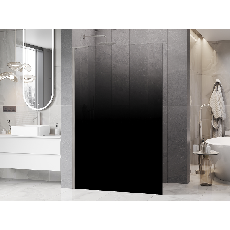 Mexen Kioto L преграда за душ Walk-in 80 x 200 cm, черен омбре 8 мм, матов никел