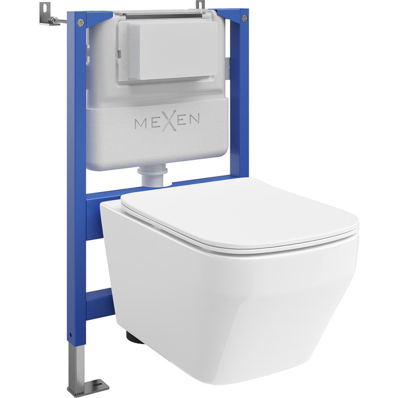 Mexen Riva вграден WC комплект с пневматичен механизъм Tex Air XS-F с тоалетна