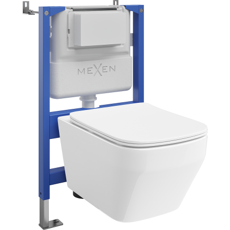 Mexen Riva вграден WC комплект с пневматичен механизъм Tex Air XS-F с тоалетна