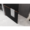 Mexen Kioto+ Душ стенен панел с рафт Walk-in 140 x 200 см, омбре черна 8 мм, розово