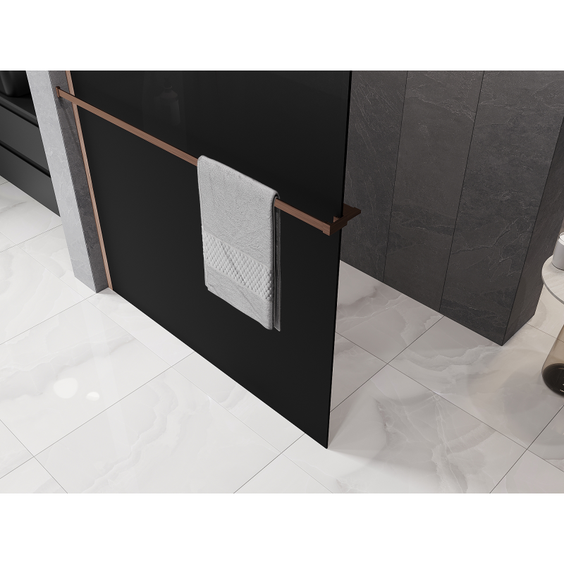 Mexen Kioto+ стенна душ кабина с рафт тип Walk-in 80 x 200 см, омбре черен 8 мм,
