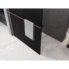 Mexen Kioto+ душ стена с рафт Walk-in 90 x 200 cm, омбре черна 8 mm, четкана мед