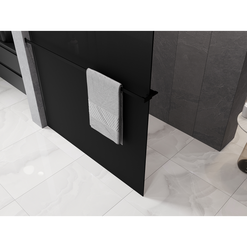 Mexen Kioto+ душ кабина с рафт Walk-in 140 x 200 см, омбре черно 8 мм, черно