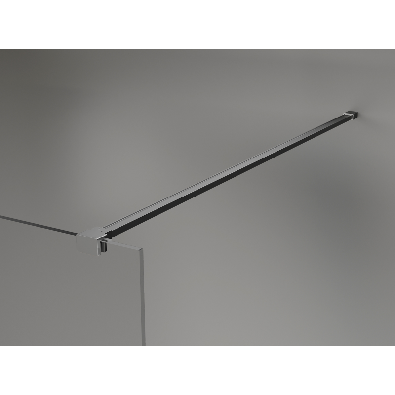 Mexen Kioto+ Душ параван със стелаж Walk-in 150 x 200 см, омбре черно 8 мм, gun metal