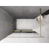 Mexen Kioto+ душ кабина с рафт Walk-in 100 x 200 см, омбре черна 8 мм, злато