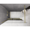 Mexen Kioto+ душ панел с рафт Walk-in 120 x 200 cm, омбре черно 8 мм, злато четкано