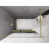 Mexen Kioto+ душ параван с рафт Walk-in 150 x 200 см, омбре черен 8 мм, златна четка