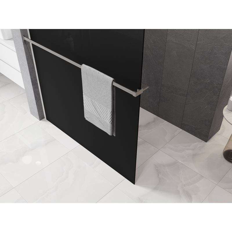 Mexen Kioto+ душ преграда с рафт Walk-in 140 x 200 см, омбре черна 8 мм, шлифован