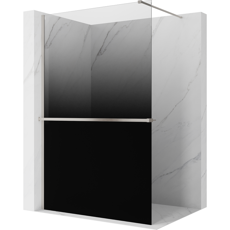 Mexen Kioto+ душ преграда с рафт Walk-in 140 x 200 см, омбре черна 8 мм, шлифован