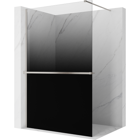 Mexen Kioto+ стенна душ панел с рафт Walk-in 150 x 200 см, омбре черна 8 мм, четкан