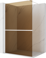 Mexen Kioto+ Душ-параван с рафт Walk-in 120 x 200 см, бронз 8 мм, бял - 800-120-121-20-32