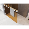 Mexen Kioto+ душен панел със стъклена рафт Walk-in 130 x 200 см, бронз 8 мм, бял