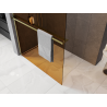 Mexen Kioto+ душ-параван със стелаж Walk-in 100 x 200 см, бронз 8 мм, златен