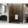 Mexen Kioto+ душ стена с рафт Walk-in 100 x 200 см, бронз 8 мм, златна четка