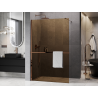 Mexen Kioto+ душ панел с рафт Walk-in 70 x 200 cm, кафяв 8 mm, розово злато - 800-070-121-60-32