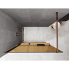 Mexen Kioto+ душ стена с рафт Walk-in 100 x 200 см, бронз 8 мм, розово злато