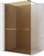 Mexen Kioto+ стенна душова преграда с етажерка Walk-in 100 x 200 cm, бронз 8 mm,
