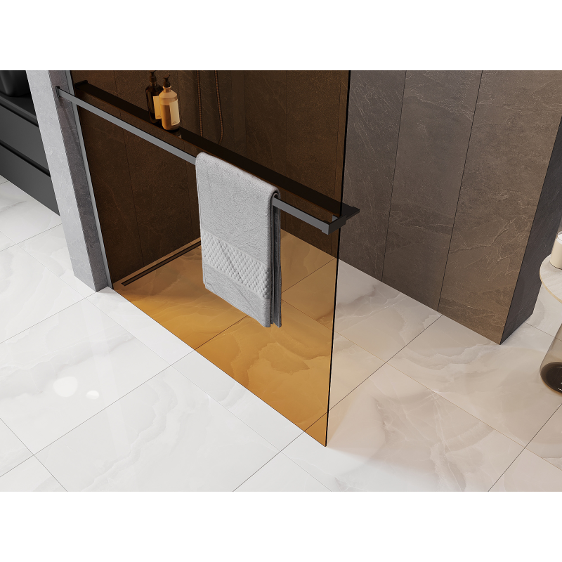 Mexen Kioto+ душ преграда с рафт Walk-in 80 x 200 см, бронз 8 мм, метал в цвят на