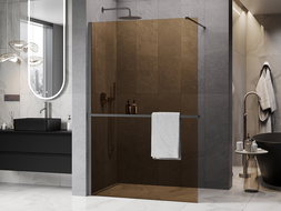 Mexen Kioto+ душ преграда с рафт Walk-in 80 x 200 см, бронз 8 мм, метал в цвят на