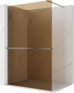 Mexen Kioto+ Душ параван с рафт Walk-in 100 x 200 см, бронз 8 мм, gun metal - 800-100-121-95-32