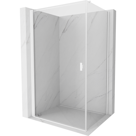 Mexen Mist-B люлееща се душ кабина 100 x 110 см, прозрачна, бяла - 8A2T-100-110-20-00