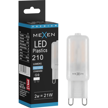 Mexen Aura LED крушка G9, 2W, Студена - 6500K, 210 lm - L120-G9-0265-01