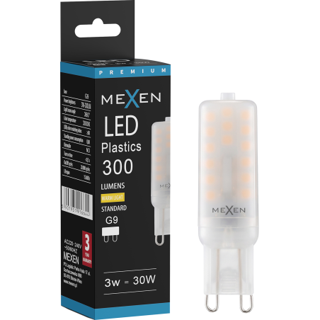 Mexen Aura LED крушка G9, 3W, Топла - 3000K, 300 lm - L120-G9-0330-01