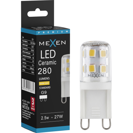 Mexen Aura LED крушка G9, 2.5W, Топло - 3000K, 280 lm - L121-G9-0230-01