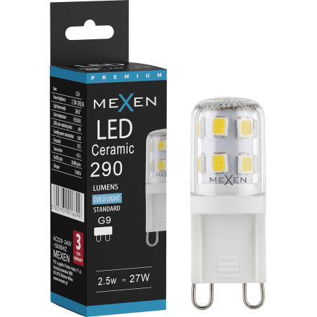 Mexen Aura LED Лампа G9, 2,5W, Студена - 6500K, 290 lm - L121-G9-0265-01
