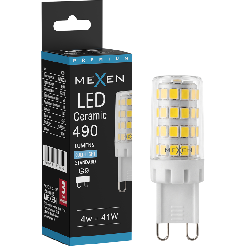 Mexen Aura LED крушка G9, 4W, Студено - 6500K, 490 lm - L121-G9-0465-01