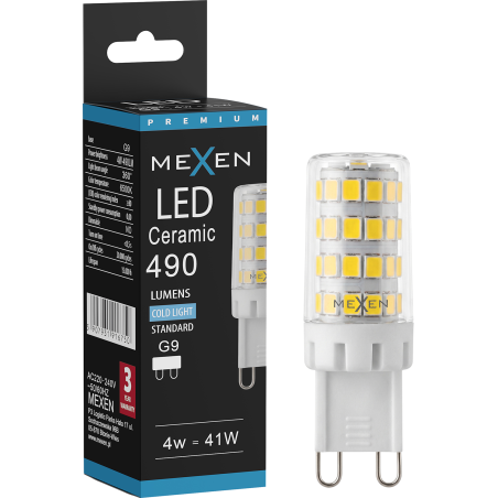 Mexen Aura LED крушка G9, 4W, Студено - 6500K, 490 lm - L121-G9-0465-01