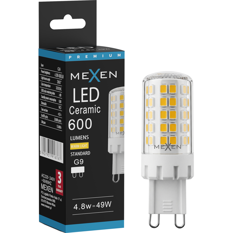 Mexen Aura LED крушка G9, 4,8W, Топла - 3000K, 600 lm - L121-G9-0530-01