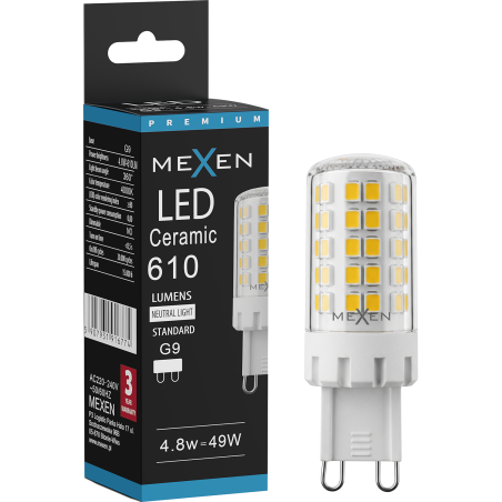 Mexen Aura LED крушка G9, 4,8W, Неутрална - 4000K, 610 lm - L121-G9-0540-01