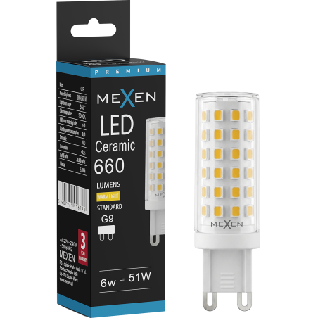 Mexen Aura LED крушка G9, 6W, Топла - 3000K, 660 lm - L121-G9-0630-01