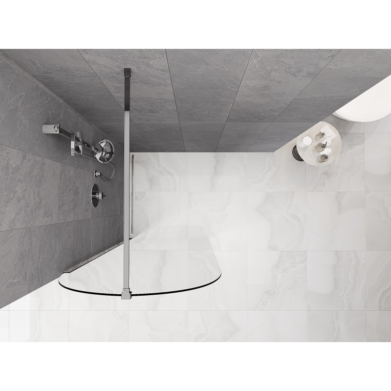 Mexen Kioto-Q Преграда за душ Walk-in 90 x 200 см, прозрачна 8 мм, хром - 800-090-101-01-00-Q