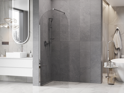 Mexen Kioto-Q Преграда за душ Walk-in 90 x 200 см, прозрачна 8 мм, хром - 800-090-101-01-00-Q