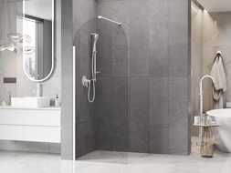 Mexen Kioto-Q душ стена Walk-in 90 x 200 см, прозрачно 8 мм, бяла - 800-090-101-20-00-Q