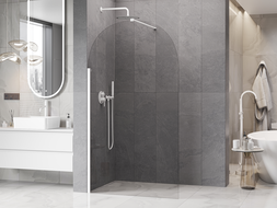 Mexen Kioto-Q преграда за душ Walk-in 120 x 200 см, прозрачна 8 мм, бяла - 800-120-101-20-00-Q