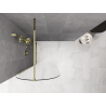 Mexen Kioto-Q душ кабина Walk-in 80 x 200 см, прозрачна 8 мм, златна - 800-080-101-50-00-Q