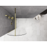 Mexen Kioto-Q Душ стена Walk-in 90 x 200 см, прозрачна 8 мм, златна - 800-090-101-50-00-Q