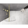 Mexen Kioto-Q душ кабина Walk-in 80 x 200 см, прозрачна 8 мм, златиста четкана