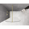 Mexen Kioto-Q душ стена Walk-in 100 x 200 см, прозрачна 8 мм, злато четкана
