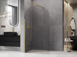 Mexen Kioto-Q душ параван Walk-in 110 x 200 см, прозрачен 8 мм, злато матово