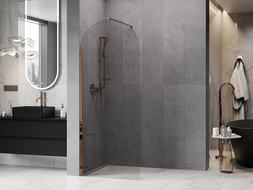 Mexen Kioto-Q душ стена Walk-in 80 x 200 cm, прозрачна 8 мм, розово злато - 800-080-101-60-00-Q