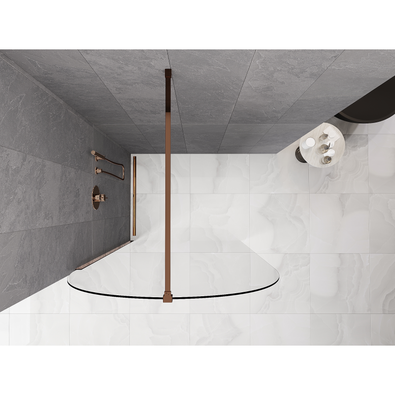 Mexen Kioto-Q душ преграда Walk-in 120 x 200 cm, прозрачно 8 mm, розово злато
